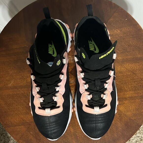 🔥 NIKE React Element 55 PRM Women Sz 9.5 Shoes Black-Coral Stardust cd6964-002 - Picture 7 of 16